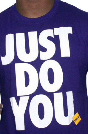 JUST DO YOU Mens Tee Shirt by AiReal Apparel in Purple